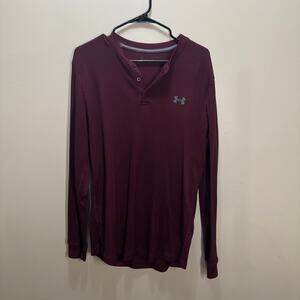 Men's Red Long Sleeve Shirt - Under Armour